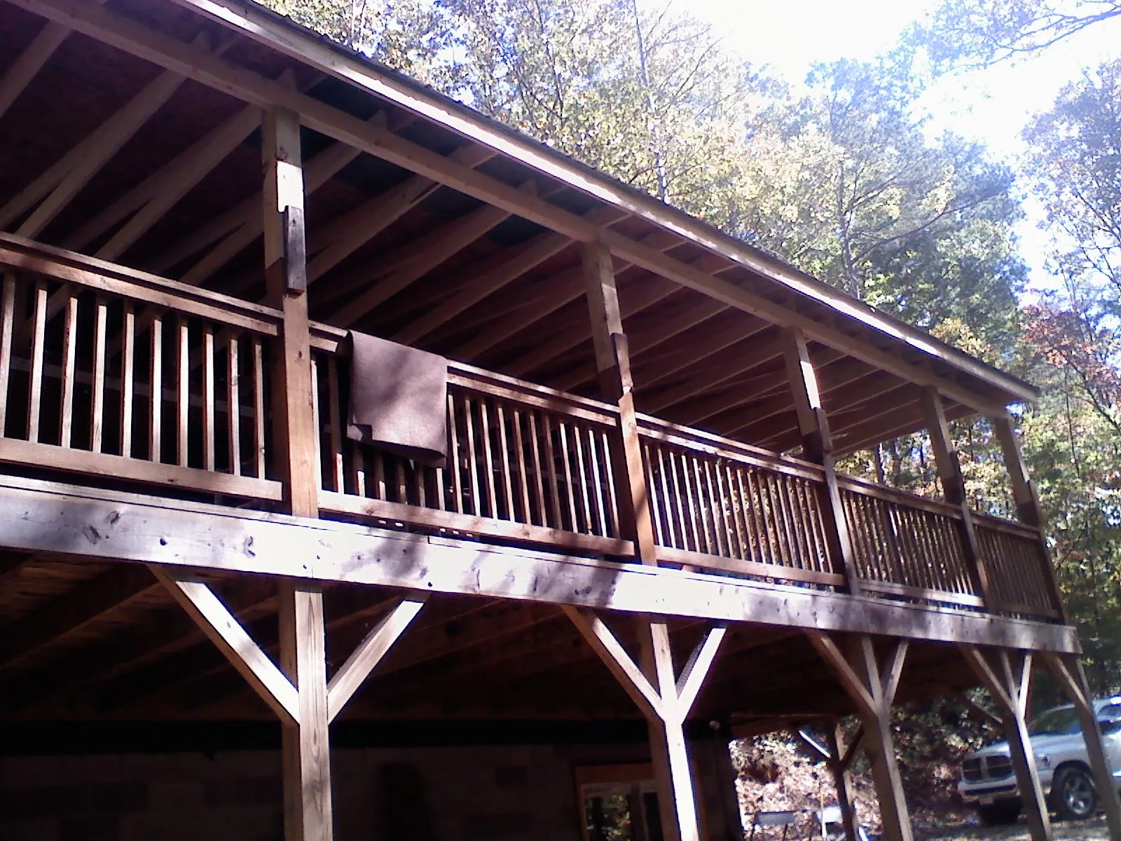 Timber framing under a new elevated porch and deck — Roof Leak Repair in Gibbstown by Roofing Brothers